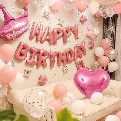 China Popular AIMI Party Balloons Happy Birthday Sets for Kids Adults with Crown Love Romantic Party Decorations Latex Foil Balloon Set for sale