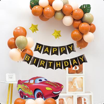 China Popular AIMI Party Balloons Happy Birthday Set For Kids Boy Girl Cartoon Car Gift Party Decorations Latex Foil Balloon Set for sale