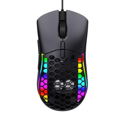 China 6d 12800 Dpi USB Light Hole Gaming Mouse RGB Gaming Breathing Light Optical Cable Mouse With Games Programming for sale