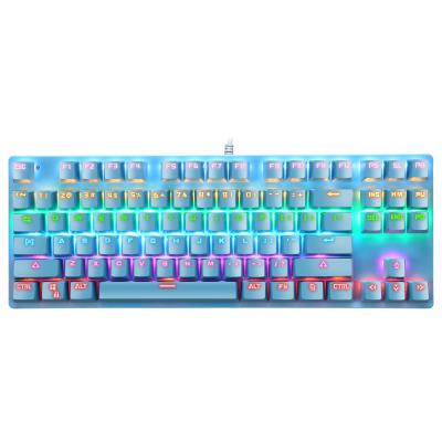 China 7 Axis 87 Glow Color Keys K7 Waterproof PC RGB Green Gaming Mechanical Keyboard For Gamer Desktop PC Computer for sale