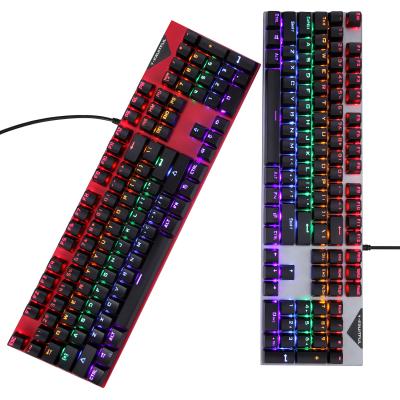 China Hot Selling Mechanical Wired Wired Computer Game 104 Keys Backlit Usb To Breathe RGB Lightweight Mechanical PC Gaming Wired Keyboard for sale