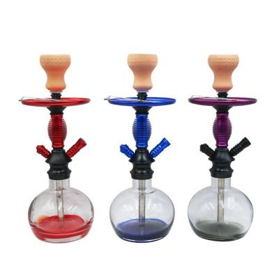 China Hot Selling Luxury Aluminum Alloy Hookah Shisha Vase Glass Hookah for sale