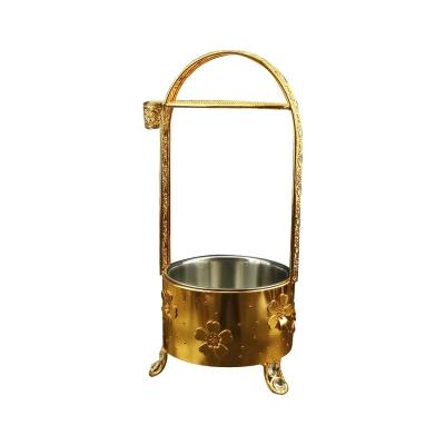 China High Quality Luxurious Metal Shisha Hookah Charcoal Basket Customized Logo 1 Piece Opp Bag Sanyang Metal Gold 641g 40cm for sale