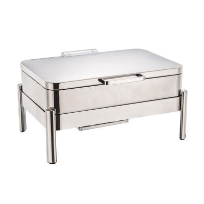 China 304/443 New 2020 Sampson Collection Hydraulic Hinged Stainless Steel Chafing Dish 9L (1/1 GN Size) With Metal Lid for sale