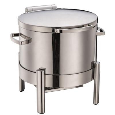 China 304/443 2020 New Sampson Collection 11L Metal Hydraulic Hinged Lid (Soup Stainless Steel Chafing Dish Round Pot) with Water Pan Handle for sale