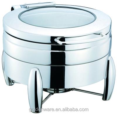 China Practical hot wholesale stainless steel GW-240A-GL/3F 4L sales promotion lid glass chafing dish for sale