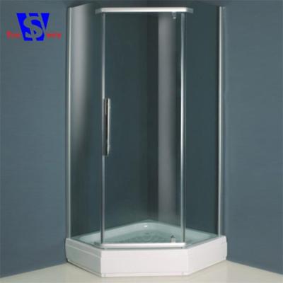 China modern horizontal lowes shower enclosures 90x90x195cm, 3 sided shower enclosure, cheap 6mm glass ABS shower enclosures for sale