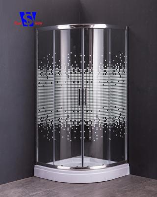 China Modern Silk Printing Round Glass Shower Enclosure 90x90cm , Cheap Russian Prefab Shower Enclosures for sale