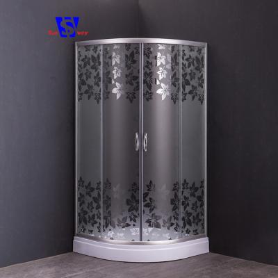 China 90x90CM Modern Silk Printing Compact Aluminum Alloy Shower Glass Enclosure, Lowes Shower Enclosures for sale