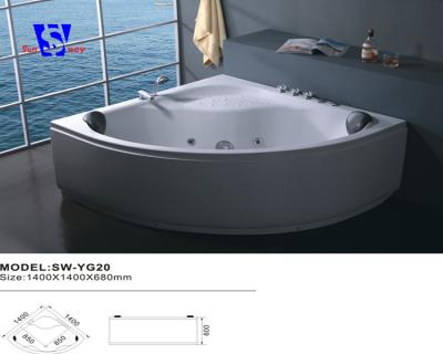 China Cheap Shower Cabin 140x140cm Modern Indoor Tub Corner Around Small Deep Plastic Bathtub for sale