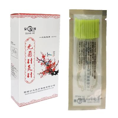 China Body QUAN IL Wholesale Disposable Sterile Acupuncture Needles For Single Use Chinese Painless Dry Needle 500 Pcs Plastic Handle for sale