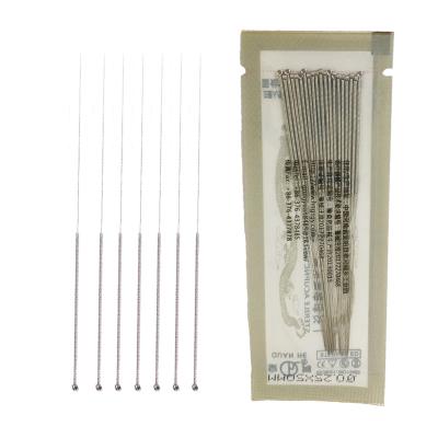 China Body QUAN IL Wholesale With Needle 200 Pcs Disposable Sterile Chinese Painless Dry Wholesale / Without Tube Stainless Steel Handle With Loop for sale