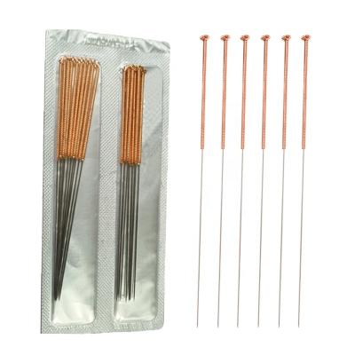 China Body QUAN IL Medical Disposable Aluminum Foil Acupuncture Sterile Needles Dry Needle Without Guide Tube Copper Handle 200PC/Box for sale