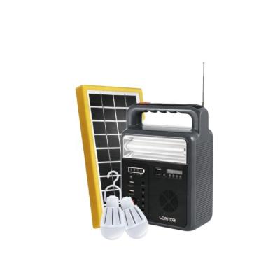 China Africa Home Solar Kit For Outdoor Solar Kit LONTOR Mini Light Portable Solar With FM Radio Solar Panel LED Bulbs for sale