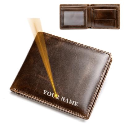 China RFID Top-Layer Anti-Theft Mens Wallet Short Vintage Wallet Leather Card Holder Rfid for sale