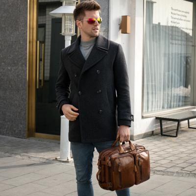 China Wholesale Fashion Vintage Large Capacity Leather Luggage Bags For Business Travel Men Bags for sale