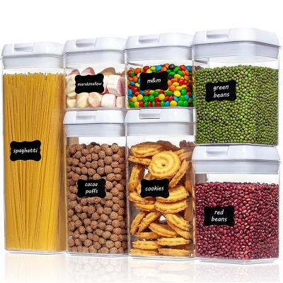 China Wholesale Food Stocked Airtight Storage Containers with Lock Lids for Kitchen Pantry Organization 7 Packs and Storages Include Labels for sale