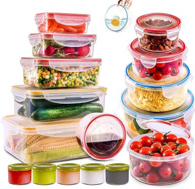 China Large Sustainable Food Storage Containers With Airtight Lid-Freezer And Microwave BPA Free Plastic Meal Prep Containers And Kitchen Set for sale