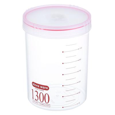 China Eco-Friendly Transparent Moisture Proof Seal Around Plastic Organizer Kitchen Food Storage Containers For Candy Cakes Snacks With Measurement for sale