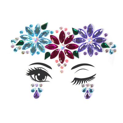 China Wholesale Waterproof+Eco-friendly face gems sticker on praise party gift for kids costume temporary tattoos festival sticker for sale