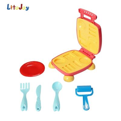 China Pretend Play Game Dough Burger Making Machine Toy Set for Kids Pretend Play Cooking for sale