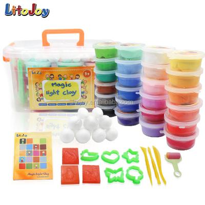 China LitoJoy Family Air Dry Clay Toy Box 24 Colors Art Set For Private Label OEM ODM 29*20*16.5cm for sale