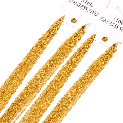 China Environmental Friendly Men Link Chian Type Gold Filled Jewelry Snake Chains 2mm 45-60cm 316L Stainless Steel Necklace Chains For Men for sale