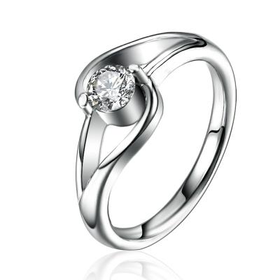 China FASHIONABLE Dedicate Design Stainless Zircon + Cubic Ring Silver Plated High Class Bridal Ring Jewelry For Gift for sale