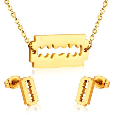 China Eco-Friendly Stainless Steel Jewelry Set 14k Gold Plated Fashionable Cute Jewelry Women Earrings And Statement Gold Pendant Jewelry Sets for sale