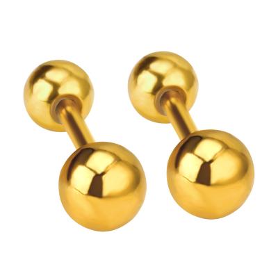 China FASHIONABLE Hot Selling Stainless Steel Cute Wholesale Women Earring Ball Socket Screw Earrings Surgical Female for sale