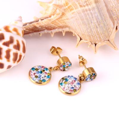 China Fashionable 2019 Hot Sale Colorful Zircon Stud Earrings Women's Factory Price Drop Colorful Crystal Crystal Earrings Jewelry Gift Party for sale