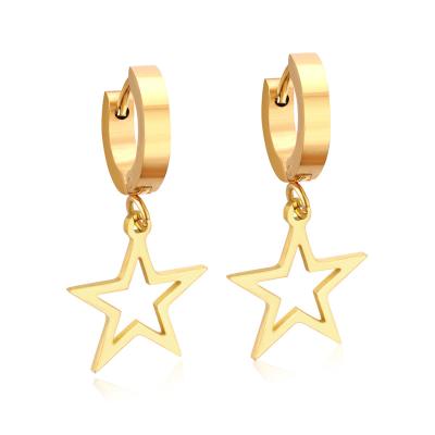 China New Style TRENDY Earrings High Quality Stainless Steel Jewelry 14k Gold Plated Exquisite Star Drop Earrings For Women Jewelry Gift for sale