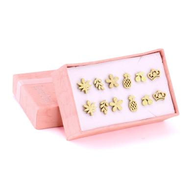 China Trendy Fashion Women Earrings Set Quality Gold 316l Stainless Steel Different Types Stud Earrings For Girls Jewelry Diary Wearing Gifts for sale