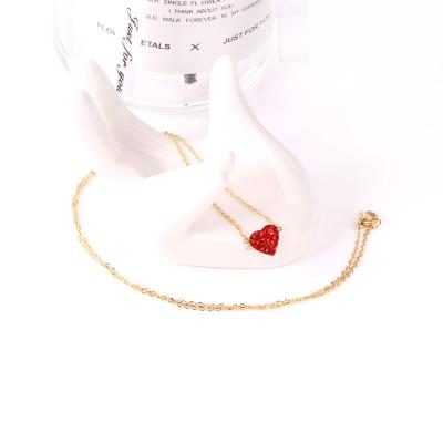 China Lead Free Nickel Free Gold Plated Heart Pendant Shape Necklace Jewelry Women Pendant Necklace for sale