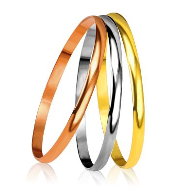 China Fashion Environmental Friendly Mix Colors Titanium Steel Jewelry Luster Bracelets & Bangles For Women Gold Plated Jewelry Gift Party Decoration Jewelry for sale