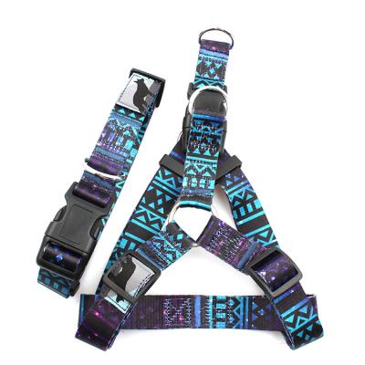 China DETACHED Factory Custom Sublimation Polyester Dog Harness Collar Eco-Friendly Collar Set for sale