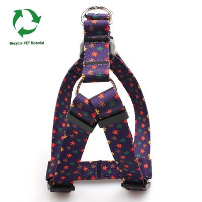 China Sustainable Recyclable RPET Material Custom Printed Logo Fashion Dog Harness Pet for sale