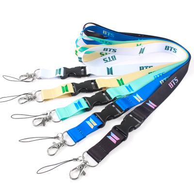 China Pink Photo BTS Lanyard Wholesale Black Cheap Love Pop Fashion Sublimation Lanyards for sale