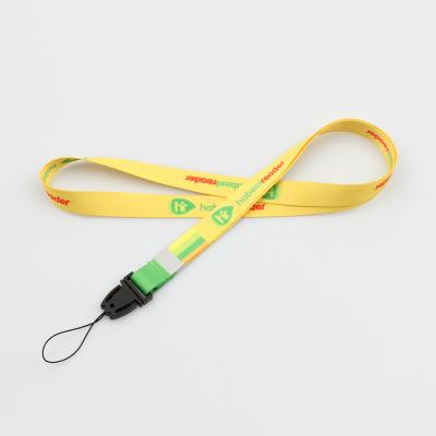 China Fashion Wholesale Custom Polyester Classic Orange Lanyard Printed Logo With Key Chain for sale