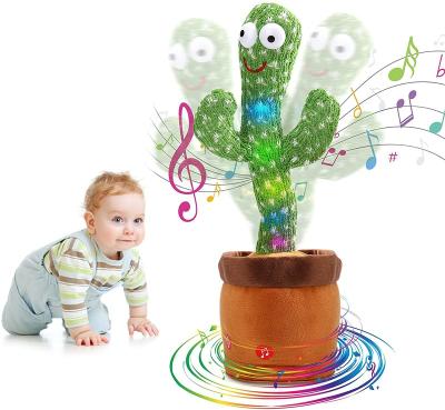 China Entertainment And Education Customized 13.2*4.2Inch Cactus Children's Toys Creative Design Crawling And Dancing Soft Knitted Material Safety Cactus Toy for sale