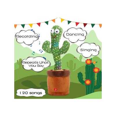 China Entertainment And Education Wholesale Creative Twist Dancing Safety Toy With Recording Singing And Function Cactus Soft Knitted Material Filling Toy for sale