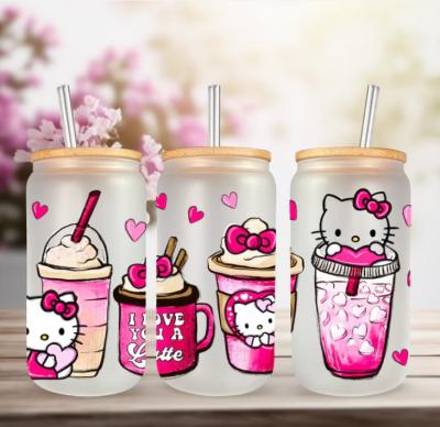 China Custom Hot Sale Eco-Friendly UV Dtf Mug Wrap Transfers Waterproof Multiple Use UVDTF Wraps Sticker For 16oz 20oz 24oz Mugs Libbey for sale