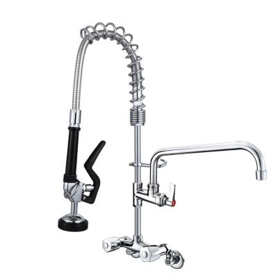 China Modern Solid Brass Wall Mount Faucet , Kitchen Wall Mount Pre Rinse Faucet Faucet for sale