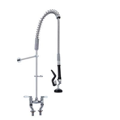 China Modern Easy Install 2 Hole Sink Faucet 2 Inch Faucet On 8 Inch Deck Adjustable Pre Rinse Sprayer Center Mount for sale