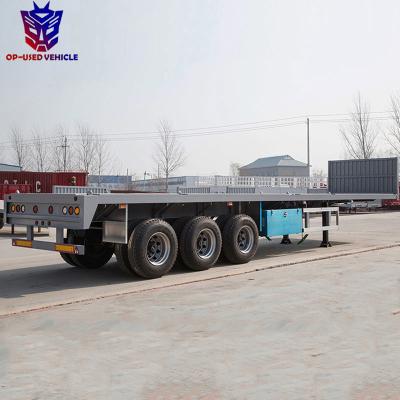 China Truck Trailer Best Prices 40Ton 20ft 40ft Flat Bed Tow Truck Semi Trailer For Sale for sale