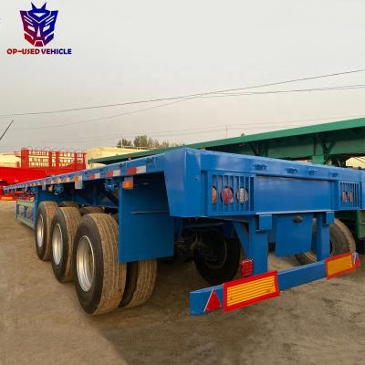 China Cheap truck trailer used second hand flatbed flatbed truck semi trailer for sale for sale