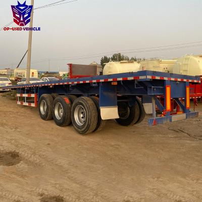 China High Quality 3 Axle Truck Trailer Flatbed Truck Trailer Used Second Hand for sale