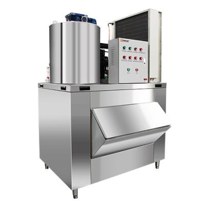 China High heat transfer efficiency automatic snowflake ice maker ice flake machine and water-cooled flake ice machine for sale