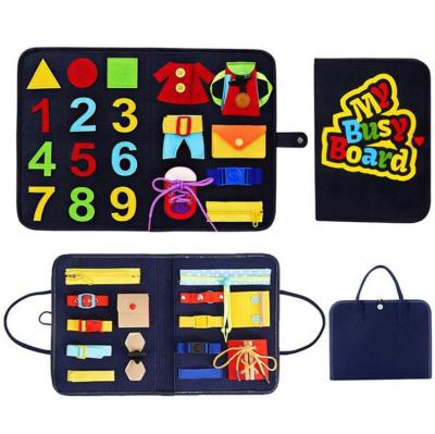 China Eco-friendly toys educational learning busy board felt montessori baby toddler activity diy busy board quiet book for sale