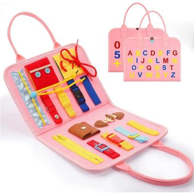 China Eco-friendly Wholesale Custom Educational Learning Toys Toddler Activity Board Felt Busy Board For Toddlers for sale